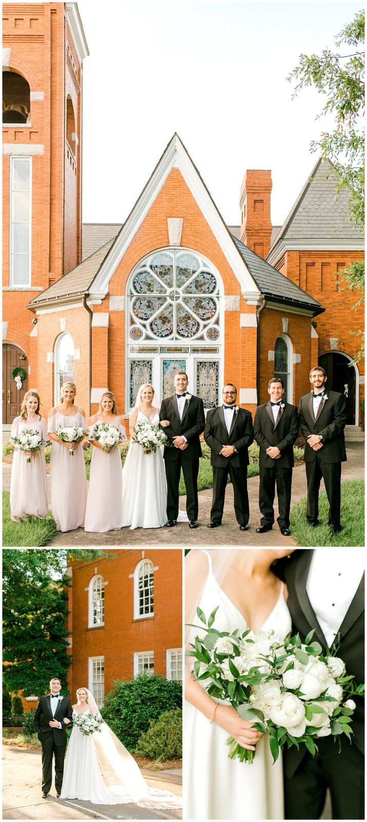 Bridal party and wedding couple