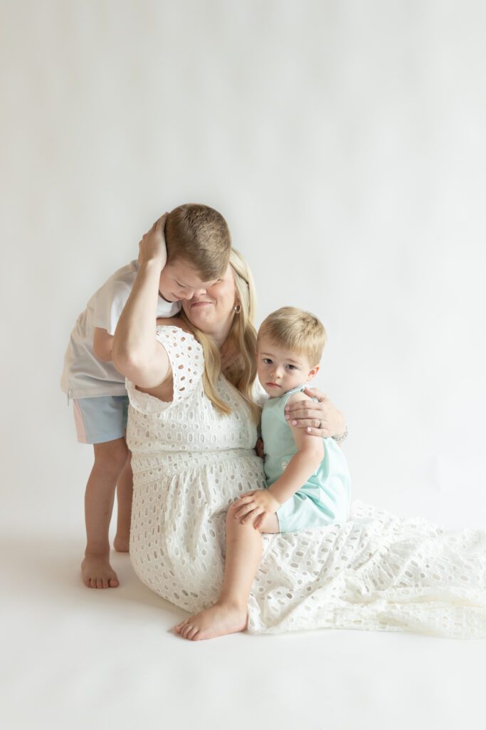 Motherhood photography captured in a indoor studio in Columbia, South Carolina